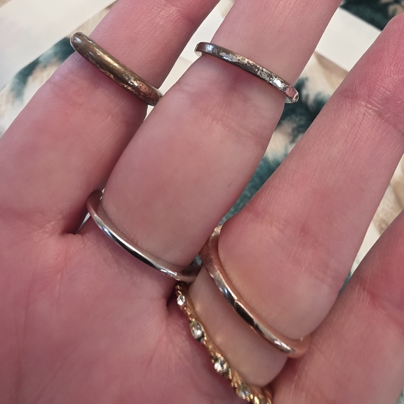 18 Piece Vintage To Costume Silver and Blue Toned Gemstone Ring Set Bundle - Picture 12 of 12